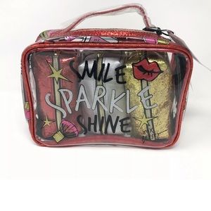Betsey Johnson Cosmetic Bags Glitter Sparkle 4 pcs